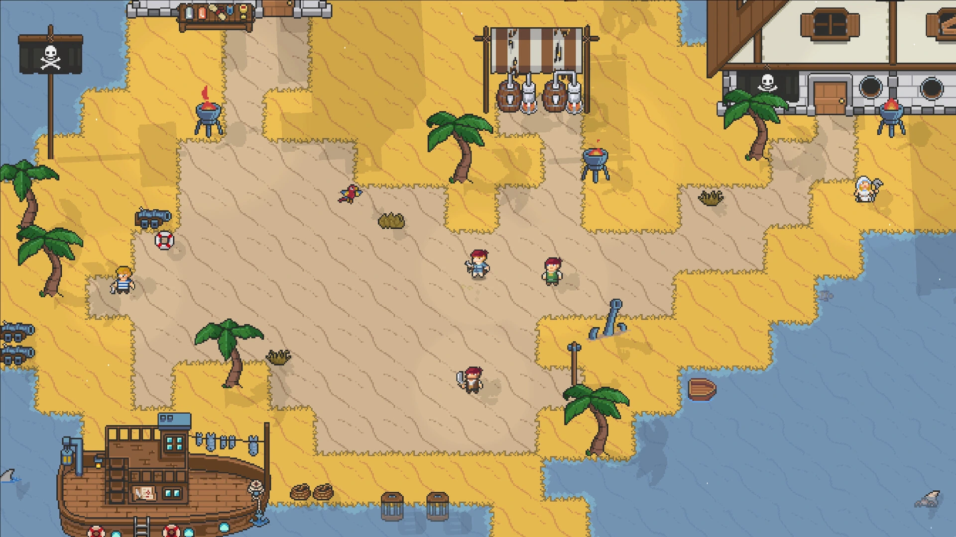 Exploring a sunlit desert outpost