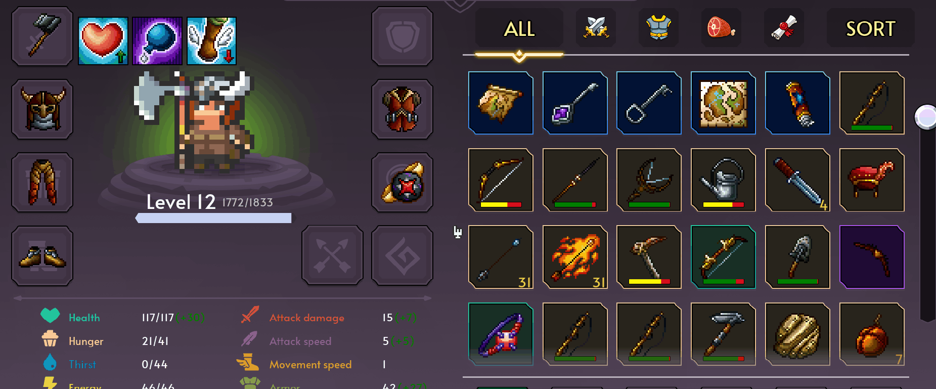 Arcane Vale 0.1.4 is now live on Steam! New hotbar system + equippable ammo — archive illustration